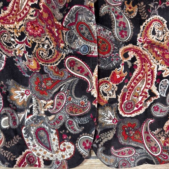 VTG Talbots 1-Button Blazer Jacket Velvet Silk Blend Floral Paisley 8P - Picture 3 of 11